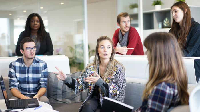 People Working Together on Group Project