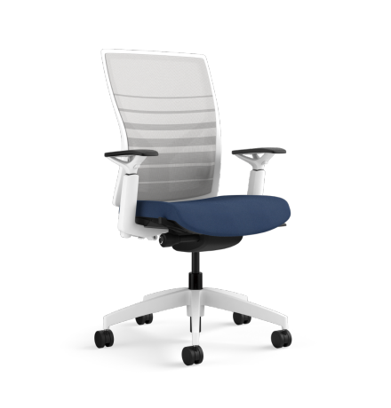 Blue and white desk chair