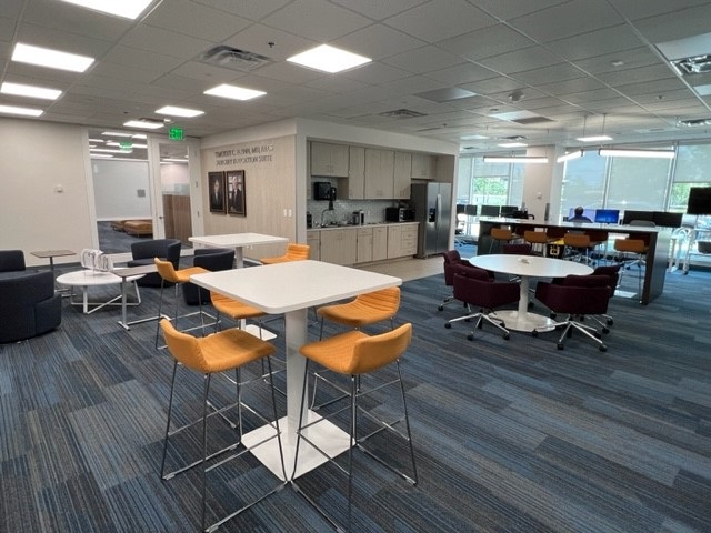 Lounge & Cafe Area with yellow chairs