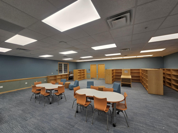 Classroom filled with Smith Systems furniture for an autism center